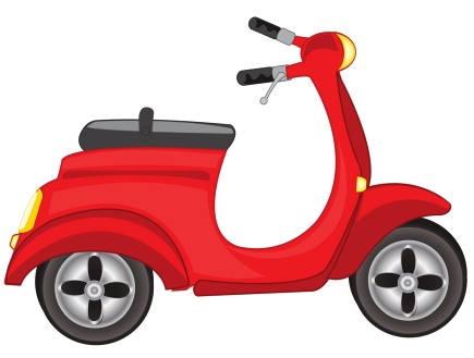 röd moped